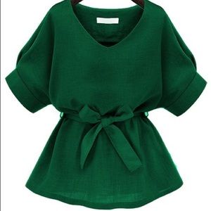 NWT V-Neck Tie Blouse